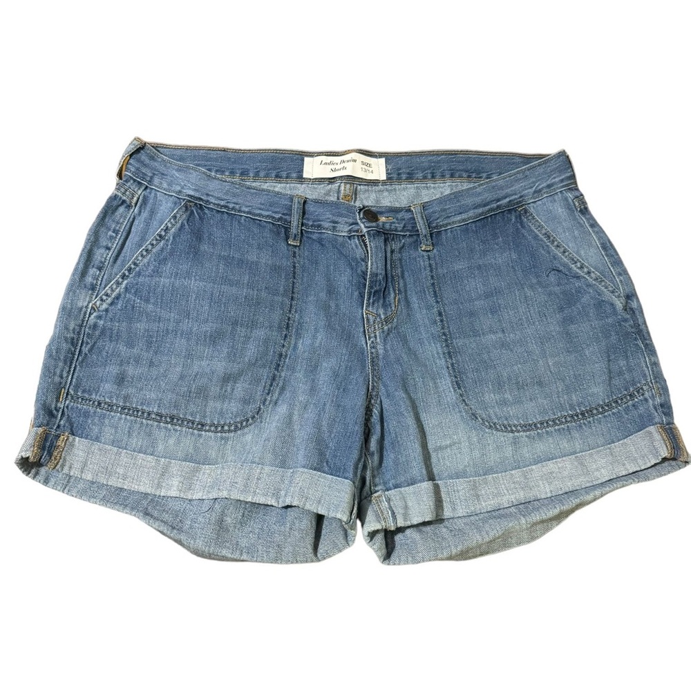 Ladies denim bump shorts